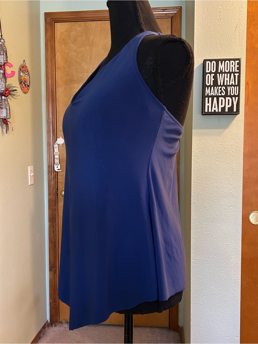 Magicsuit by Miraclesuit Taylor blue handkerchief draped tankini racerback 8 - Picture 4 of 8